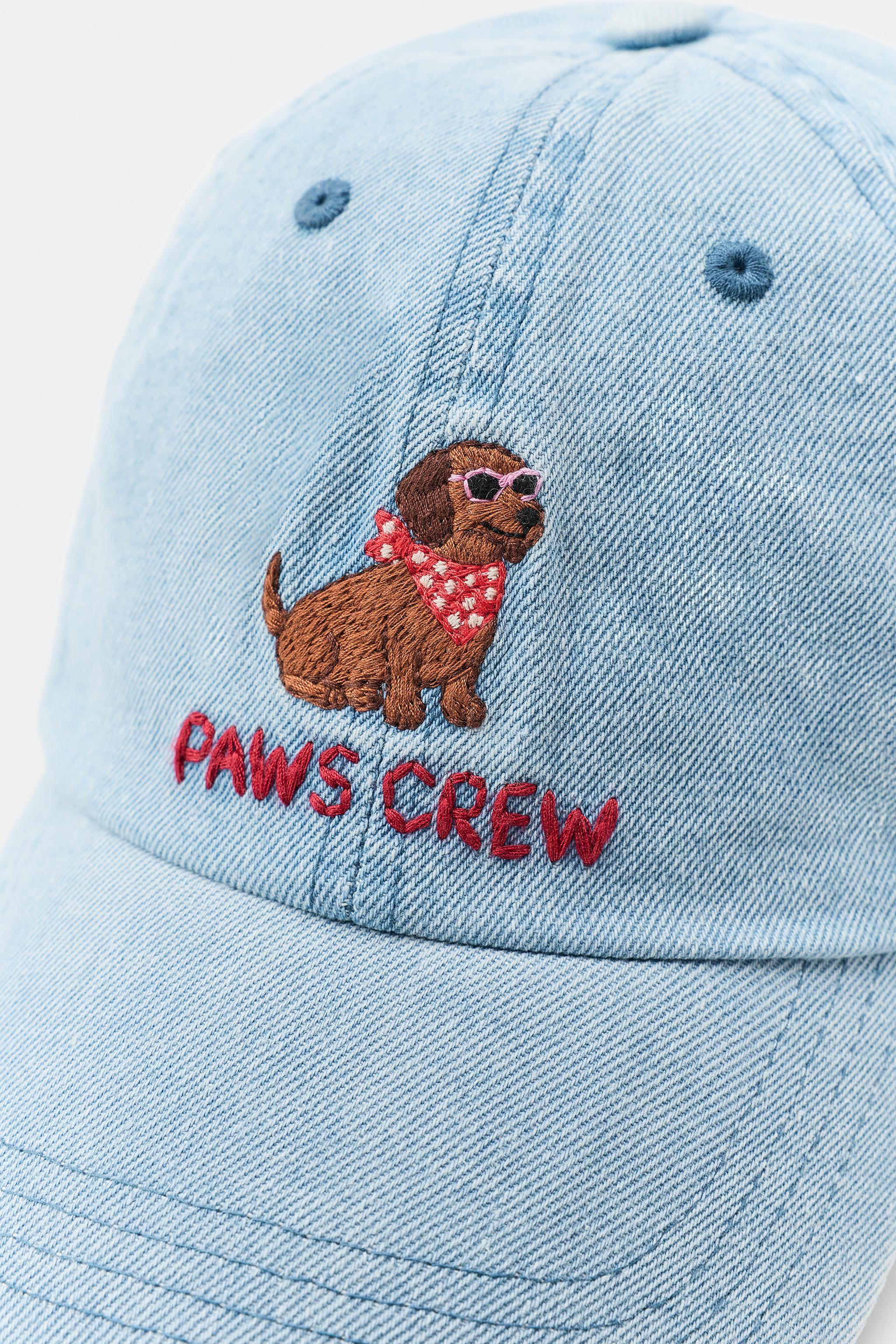 TEXT AND DOG DENIM CAP